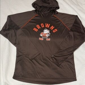 Brown NFL Cleveland Browns Hoodie with Logo - Large